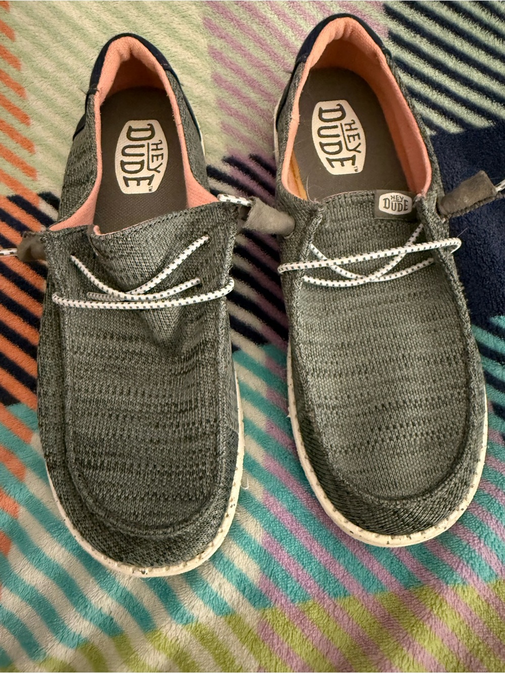 Hey Dude Wendy Knit Slip-On Shoe in Gray/Navy